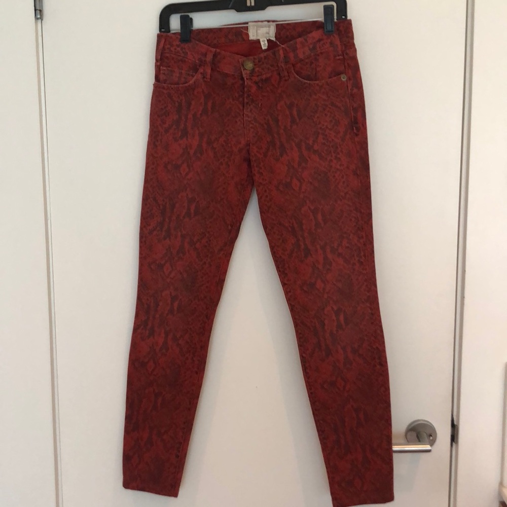 Current Elliott Red Python Printed Denim - image 1